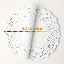 100PCS White Disposable Lace Paper Doilies For Tables, Assorted Size  Modern Decorative Paper Placemats Bulk Add Elegance To Crafts, Coffee, Cake, Dessert-Round Oval - White - View 19