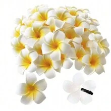 2 chiếc kẹp tóc hình hoa sứ Hawaii bằng xốp trắng 6cm dành cho nữ, kiểu dáng Boho, thích hợp cho ngày Valentine, phụ kiện tóc, phụ kiện đội đầu, phụ kiện tóc cho nữ, ghim cài tóc. - Nhiều màu - Xem 2