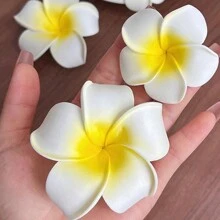 2 chiếc kẹp tóc hình hoa sứ Hawaii bằng xốp trắng 6cm dành cho nữ, kiểu dáng Boho, thích hợp cho ngày Valentine, phụ kiện tóc, phụ kiện đội đầu, phụ kiện tóc cho nữ, ghim cài tóc. - Nhiều màu - Xem 1