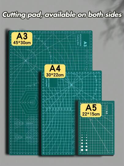 1 件 A5/A3/A4 多功能雕刻垫，采用 PVC 材料制成，双面切割板，艺术雕刻板，防水切割垫，带有清晰的网格线和角度测量线，适用于 DIY 手工艺品并与雕刻刀一起使用 返校，返校，学校用品