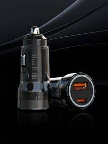 1 个 48W 汽车点烟器充电器，透明 PC 材质，氛围灯设计，USB 18W 超级快速充电，PD 30W 快速充电，迷你车载充电器 - 彩色 - 查看 5