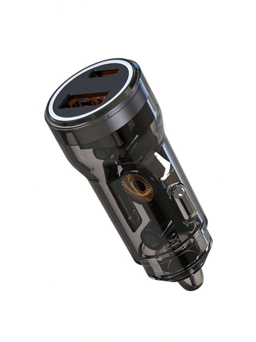 1 个 48W 汽车点烟器充电器，透明 PC 材质，氛围灯设计，USB 18W 超级快速充电，PD 30W 快速充电，迷你车载充电器