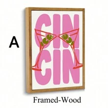 Cin Cin Cheers Print, Retro Wine Poster, Pasta Night Food Print, Bar Cart Art Print, Maximalist Kitchen Print,50*70cm(19.7*27.5in)Unframed,Wall Art,Canvas Gifts Birthday Graduation Room Decor - Multicolor - View 21