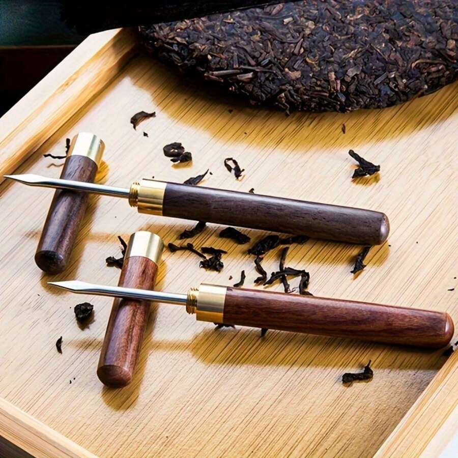 Couteau à Thé En Bois De Santal - Aiguille à Thé PU-ERH Rétro, Pour Gâteaux De Thé Compressés