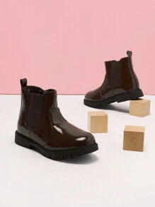 Girls Ankle Boots Pink Chelsea Bow Side Zipper Little Kid/Big Kid Fashion Boots Winter - Brown - View 1