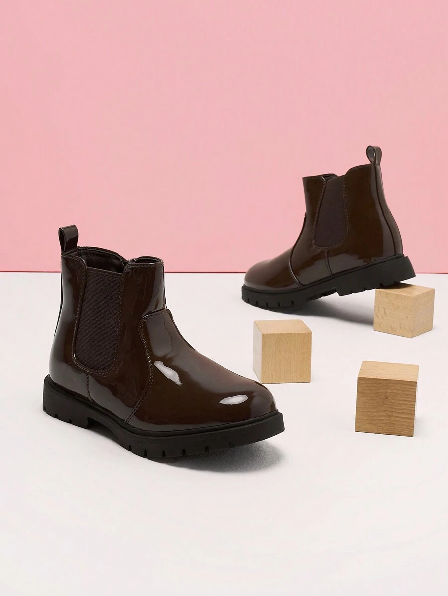 Girls Ankle Boots Pink Chelsea Bow Side Zipper Little Kid/Big Kid Fashion Boots Winter - Brown - View 1