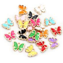 20pcs 10x13mm Butterfly Charms Pendant Enamel Small Alloy Metal Charms DIY Jewelry Making Accessories For Necklace Bracelet