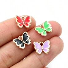 20pcs 10x13mm Butterfly Charms Pendant Enamel Small Alloy Metal Charms DIY Jewelry Making Accessories For Necklace Bracelet