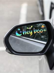 RandySticker Oye cariño Espejo retrovisor de coche personalizado con tema de vacaciones de Halloween espeluznante, decoración de espejo de maquillaje, pegatinas espeluznantes, pegatinas para ventanas, calcomanías para pared - multicolor - Ver 6