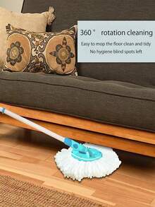 1/2pcs Replacement Microfiber Refill Mop Head Compatible With Leifheit Twist Mop, High Absorbency And Dust Collecting, Cleaning Tool Accessory - White - View 7