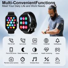 Latest Sports Watch Smart Watch H9 MAX Men's Sports Watch 2.01` HD Touch Screen Receiver/NFC Function/Blood Stopwatch Calculator For Android IOS - 黑色 - 查看 2