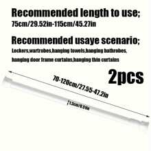 FEPK 1件/2件多功能弹簧拉杆,无需钻孔,易于安装,有黑色、白色和木纹可选,非常适合用作门帘杆、衣杆、衣柜杆、鞋架支架、毛巾杆等家居卫浴必备品。家居卫浴装饰秋季装饰卫浴配件返校季 - 彩色 - 查看 29