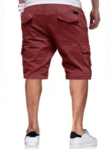 Classic Cargo Shorts For Men, Casual Multi-Pocket Waist Drawstring Cargo Shorts, Suitable For Outdoor Wear In Summer