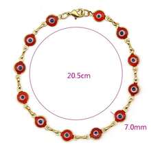 Rm 18k Gold Filled High Polish Finsh Evil Eye Bracelet - Đỏ - Xem 1