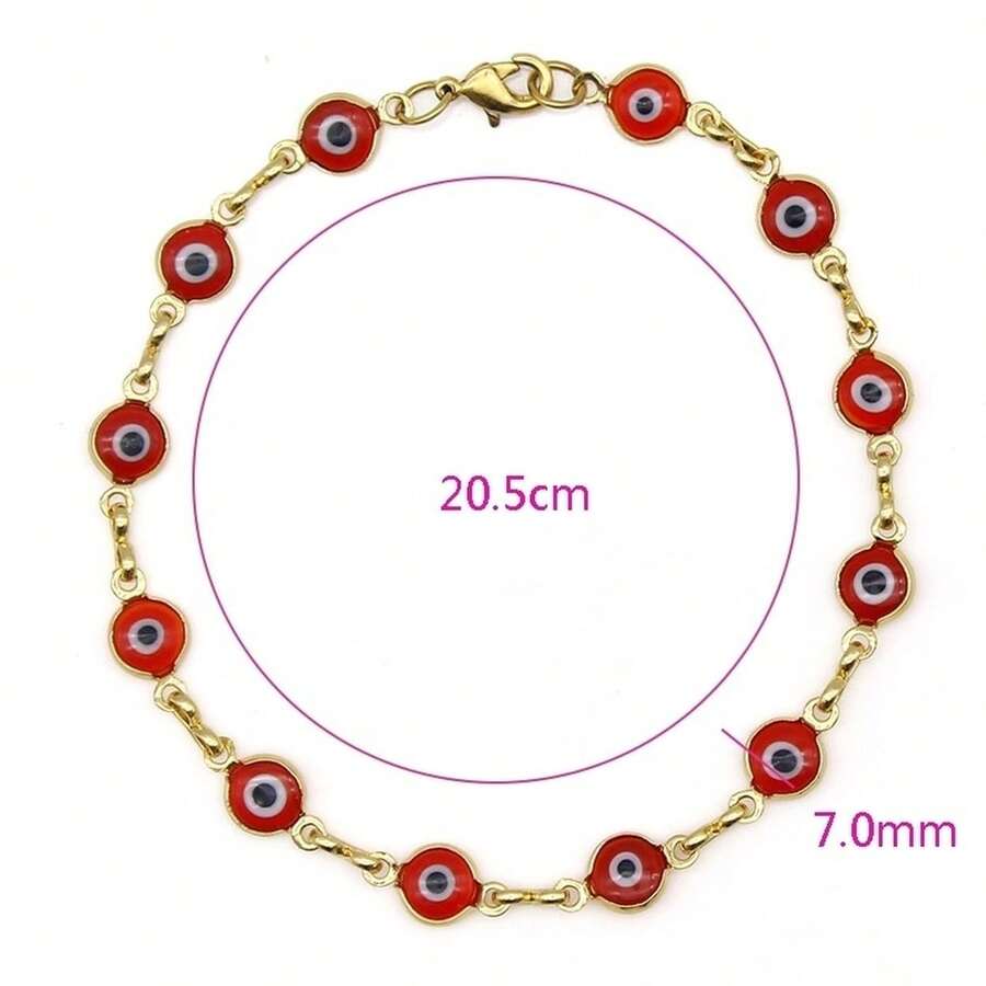 Rm 18k Gold Filled High Polish Finsh Evil Eye Bracelet - Đỏ - Xem 1