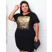 Golden T-Shirt Print No One Explains God - 黑色 - 查看 2