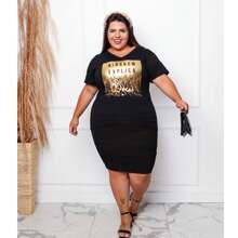 Golden T-Shirt Print No One Explains God - 黑色 - 查看 4
