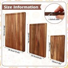 1pc Wooden Pizza Board With Acacia Wood Round Chopping Block And Handle, Suitable For Kitchen Decoration Board. Flipable --- One Side For Cutting Vegetables, The Other For Serving Or Entertaining, To Hold Pizza, Cookies, Bread, Cheese And Meat. It Is A Gift For Parents, Neighbors, Weddings, Thanksgiving, Christmas, Housewarming, Birthdays, Mother's Day And Father's Day. - Acacia Wood Cutting Board - View 2