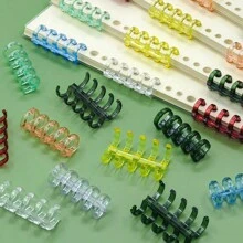 4pcs Removable Plastic Loose Leaf Rings, 5-Hole Binder Clips Plastic Coils For Loose Leaf Notebook - one-size - View 9