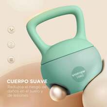 SPORTNOW Pesa Rusa 10 kg Kettlebell Relleno de Arena Metálica y Mango Antideslizante para Entrenamiento Culturismo en Casa Gimnasio Verde - Verde - Ver 3