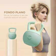 SPORTNOW Pesa Rusa 10 kg Kettlebell Relleno de Arena Metálica y Mango Antideslizante para Entrenamiento Culturismo en Casa Gimnasio Verde - Verde - Ver 4