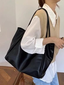 Bolso grande suave con gran capacidad para el aula, viajes, con diseño único para llevar en el hombro o debajo del brazo, bolso llamativo para mujeres para el trabajo, 2024 Nuevo