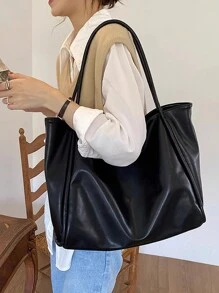 Bolso grande suave con gran capacidad para el aula, viajes, con diseño único para llevar en el hombro o debajo del brazo, bolso llamativo para mujeres para el trabajo, 2024 Nuevo