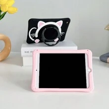 可爱黑猫 360° 旋转平板电脑支架，便携式硅胶软保护壳，兼容 、华为、三星平板电脑 - 彩色 - 查看 5