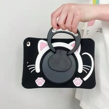 可爱黑猫 360° 旋转平板电脑支架，便携式硅胶软保护壳，兼容 、华为、三星平板电脑 - 彩色 - 查看 3