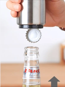 1pc/3pcs/5pcs Stainless Steel Automatic Beer Bottle Opener, Gift For Father - Silver - View 2