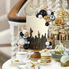 32 pièces Boules de décoration de gâteau, lot de sélection de gâteau à boule, boules de perle colorées pour décoration de gâteau, inserts pour cupcakes, décoration de gâteau pour thème de fête d'anniversaire, cadeau de mariage, décoration de gâteau