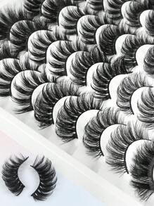 48 Paar lange, voluminöse Kunstwimpern aus Kunstmink, 17-20mm DD-Locken, 5D-Fake-Wimpern, volle Streifen, Manga-Spitzen-Kreuz-Augen-Wimpern, 6 gemischte Stile, Freundschafts-Paket