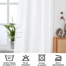 Cortinas Translucidas Equilibrar La Privacidad y La Luz, Cortinas Transparentes para Recamara y Sala Ligero Vertical con Ojales en La Parte Superior, 2 Paneles, Blanco - 132*241 - Ver 6