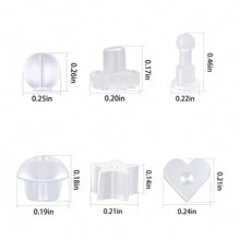 Nút tai an toàn không gây dị ứng, Nút tai silicon đa năng với nhiều mặt sau bông tai kết hợp khác nhau, Quà tặng sinh nhật - Trong sáng - Xem 2