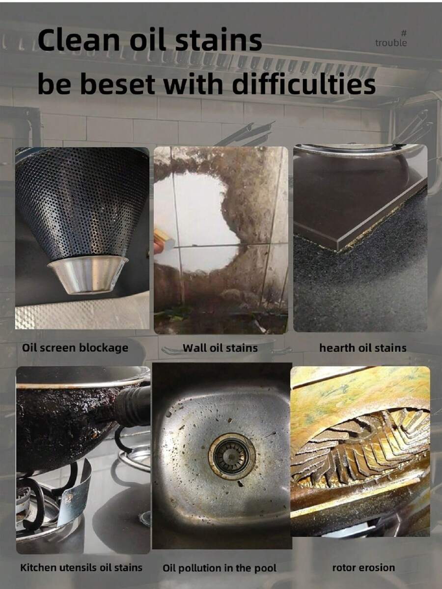 330ml Kitchen Heavy Duty Degreasing Foam Cleaner, For Stubborn Grease