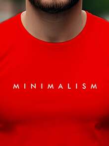 Unisex "Minimalism" 100% Cotton T-Shirt - 紅色 - 查看 2