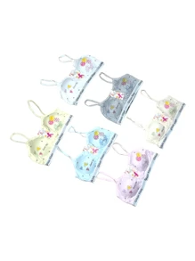 6 Pieces Of Bustier, Removable Cups, With Flirty Figure Print, Colors Are Sent Randomly - 彩色 - 查看 4