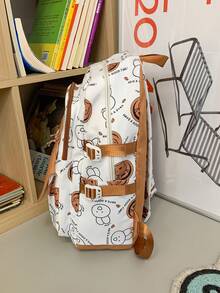 New Campus Backpack, Korean Minimalist School Bag For High School Students, Lightweight Book Bag With AccessorySchool Backpack,School Bag,School Bookbag,Big Backpack,Backpack School,Back To School BagsLarge Capacity,Portable,Lightweight,Laptop Compartment, Suitable For Teen Girls Women College Students, Perfect For Back To School,College,Middle School, High School,First Day Of School - Brown - View 8