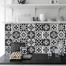 10 piezas/paquete Baldosas de piso autoadhesivas de PVC grueso, resistente al agua y a las manchas, adecuado para cocina, baño, sala de estar, balcón - Multicolor - Ver 10