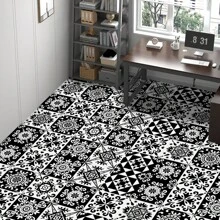 10 piezas/paquete Baldosas de piso autoadhesivas de PVC grueso, resistente al agua y a las manchas, adecuado para cocina, baño, sala de estar, balcón - Multicolor - Ver 8