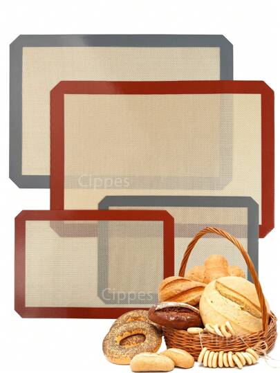 Cippes 1 pieza, 2 piezas Alfombrillas de silicona para hornear, 2 tamaños - 30 X 20cm y 42 X 29.5cm, reutilizables y antiadherentes, láminas para hornear resistentes al calor para el horno, galletas, pasteles, pan, bollo, fondant