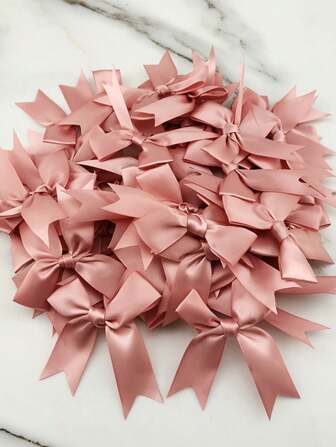 50 件/包手工罗缎丝带蝴蝶结，多色，装饰工艺用品，用于礼品包装、派对装饰、发饰、服装、圣诞节情人节