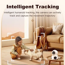 3MP 4K WiFi Camera Dual Screen Smart Home Secuiry Cameras Baby Monitor AP Two-Way Audio Color Night Vision CCTV Surveillance Cam - White - View 6