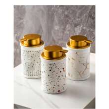 1 件简易陶瓷直瓶皂液器，带泵的台面乳液瓶，可再填充乳液空瓶，液体皂，洗发水，沐浴露，洗手液，家居装饰，厨房和浴室配件 - 彩色 - 查看 2