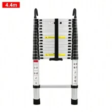 LILIIN Telescopic Ladder Aluminum 2.6M 3.2M 3.8M 4.4M Extension Ladder Multifunctional Ladder Aluminum Telescopic Ladder Non-Slip Multi-Purpose Ladder Step Ladder Aluminum Ladder 150 Kg Load Capacity Silver - 440cm - View 7