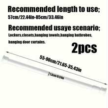FEPK 1件/2件多功能弹簧拉杆,无需钻孔,易于安装,有黑色、白色和木纹可选,非常适合用作门帘杆、衣杆、衣柜杆、鞋架支架、毛巾杆等家居卫浴必备品。家居卫浴装饰秋季装饰卫浴配件返校季 - 彩色 - 查看 24