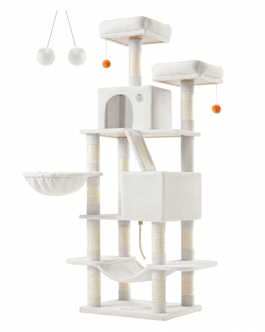 Feandrea Cat Trees & Condos - 白色 - 查看 1
