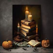 1 Stück / 3 Stücke ungerahmte Leinwandmalerei Vintage Buch Wandkunst, Buch LeinwandmalerMusteruck Heimdekoration, verlassene gotische Bibliothek, dunkle College Dekoration Poster, antike viktorianische Raumdekoration