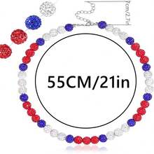 Conjunto de collar de béisbol con brillo para jugadores deportivos, collar de béisbol con cuentas de diamante ajustable para hombres y mujeres, regalo para eventos/fiestas deportivas - multicolor - Ver 2