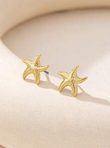 1pair Fashionable Elegant Minimalist Starfish Stud Earrings - Starfish Earrings - View 4